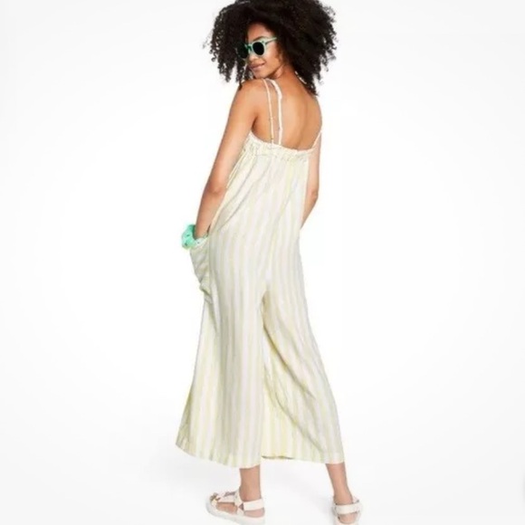 NWT Stoney Clover Lane X Target Yellow Stripe Jumpsuit Romper Women's XLarge 1X - Picture 2 of 10